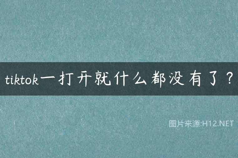 tiktok一打开就什么都没有了？