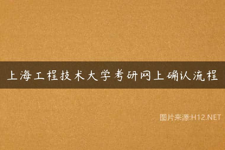 上海工程技术大学考研网上确认流程