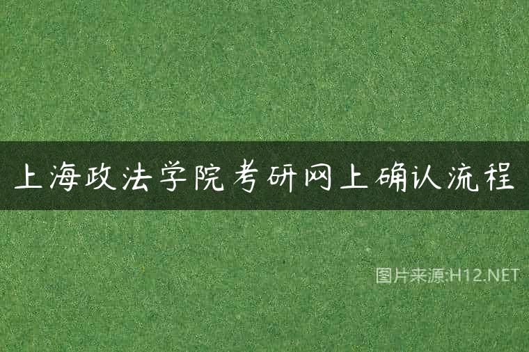 上海政法学院考研网上确认流程