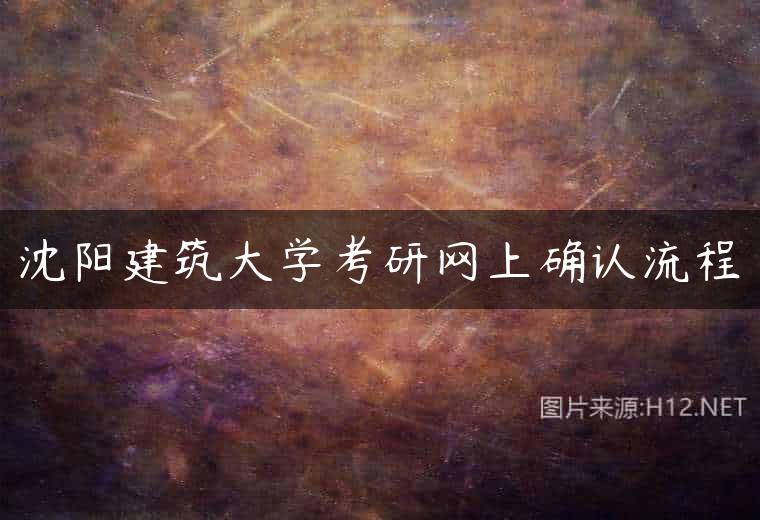 沈阳建筑大学考研网上确认流程