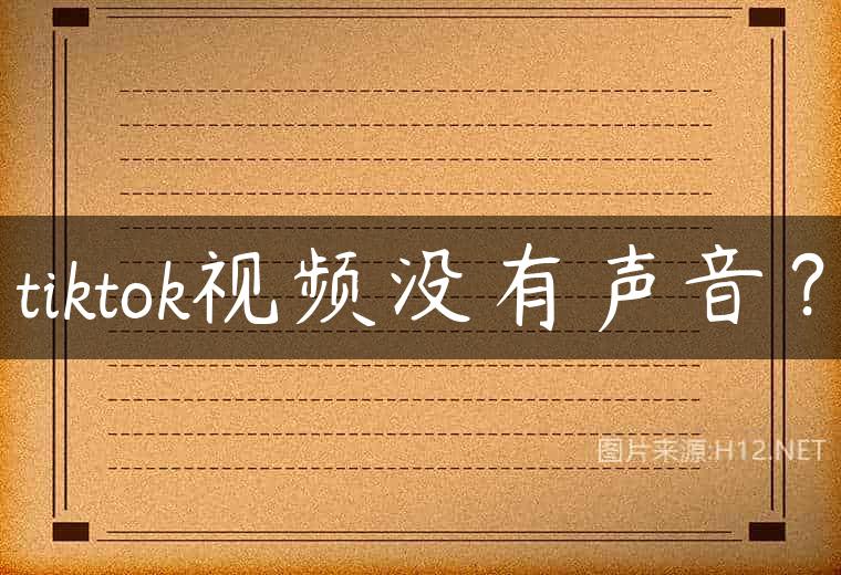 tiktok视频没有声音？