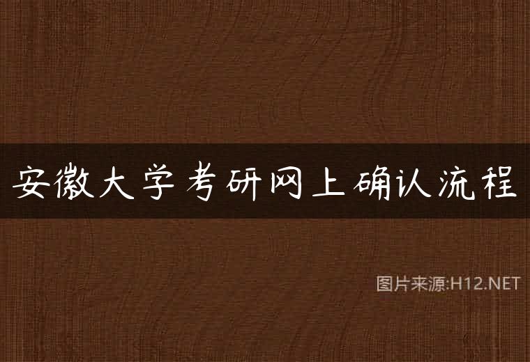 安徽大学考研网上确认流程