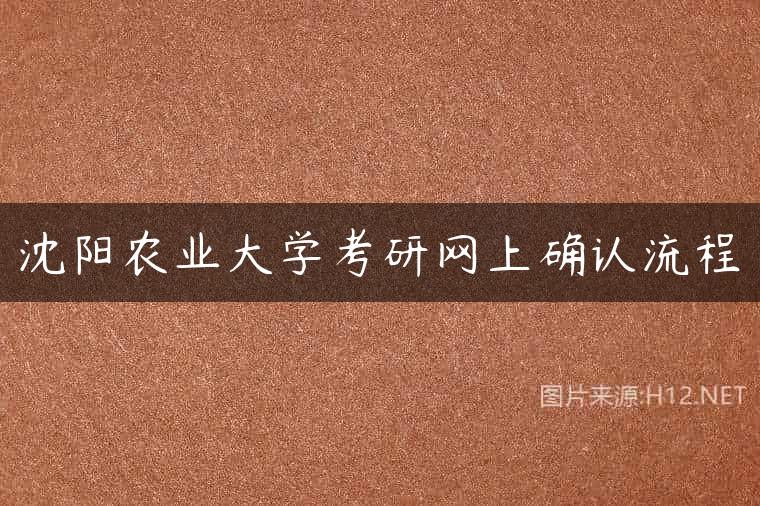 沈阳农业大学考研网上确认流程