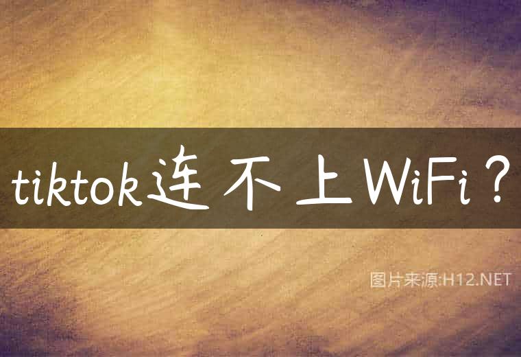 tiktok连不上WiFi？