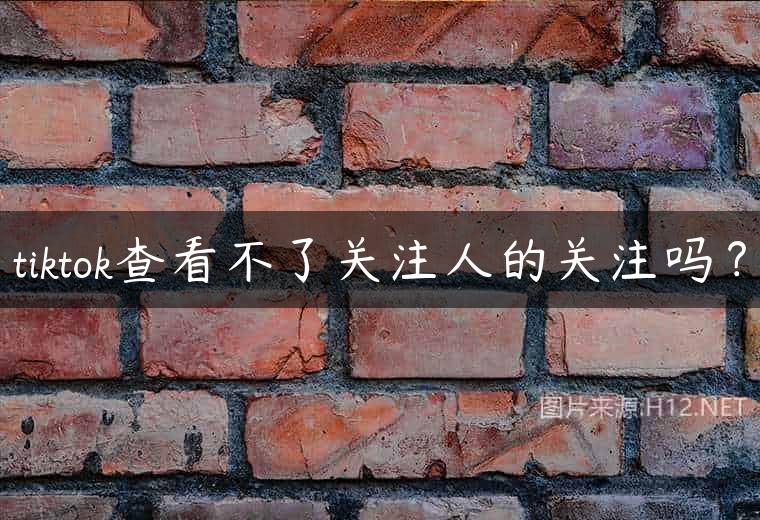 tiktok查看不了关注人的关注吗？