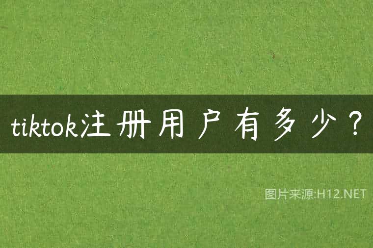 tiktok注册用户有多少？
