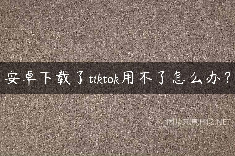 安卓下载了tiktok用不了怎么办？