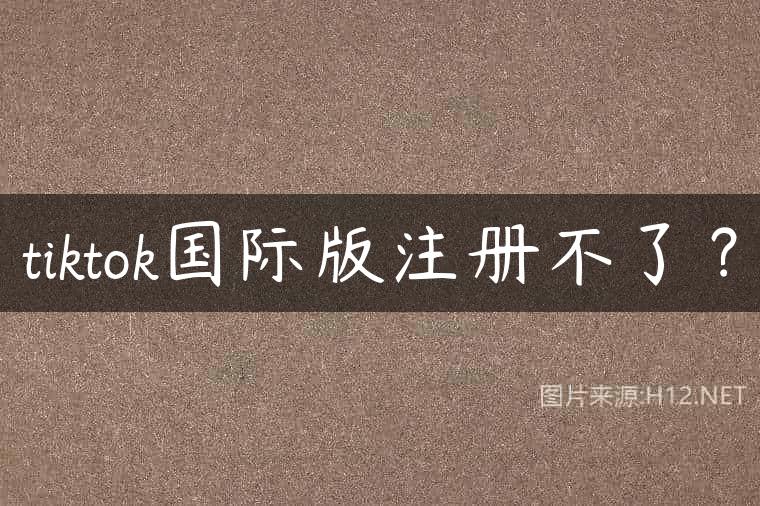 tiktok国际版注册不了？