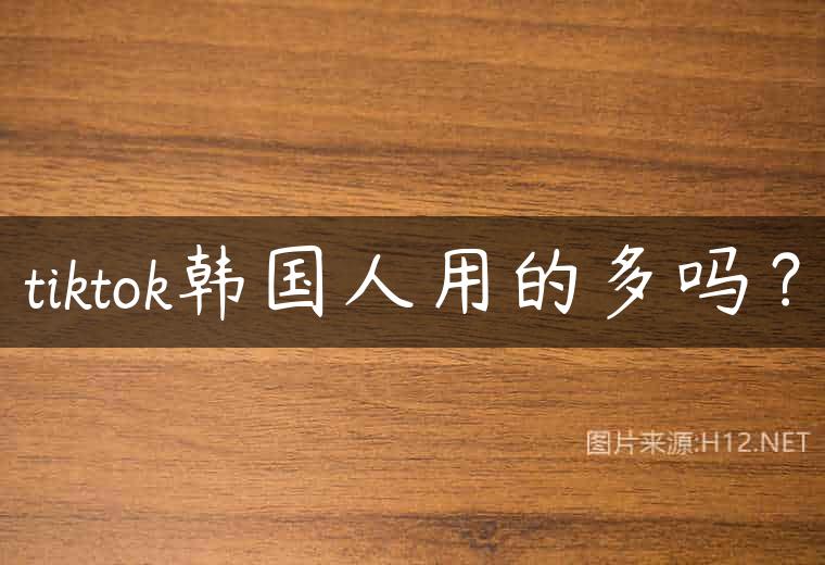 tiktok韩国人用的多吗？