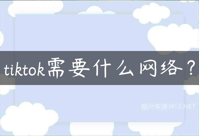 tiktok需要什么网络？