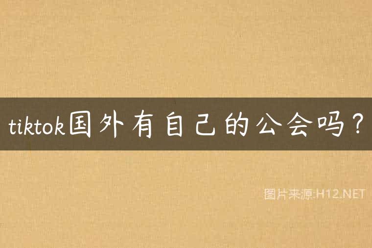 tiktok国外有自己的公会吗？