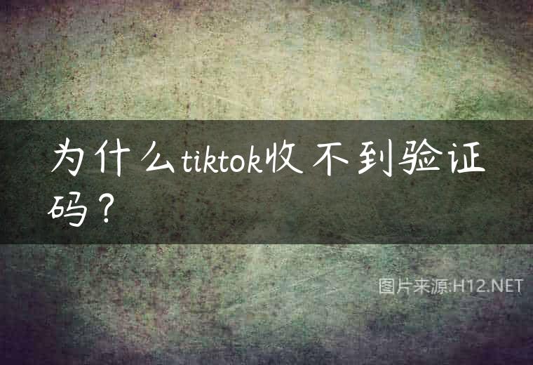 为什么tiktok收不到验证码？