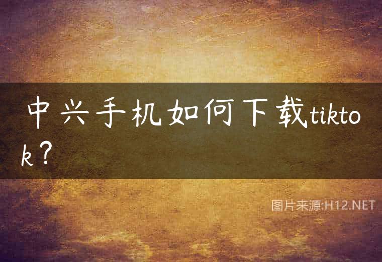 中兴手机如何下载tiktok？