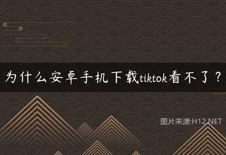 为什么安卓手机下载tiktok看不了？
