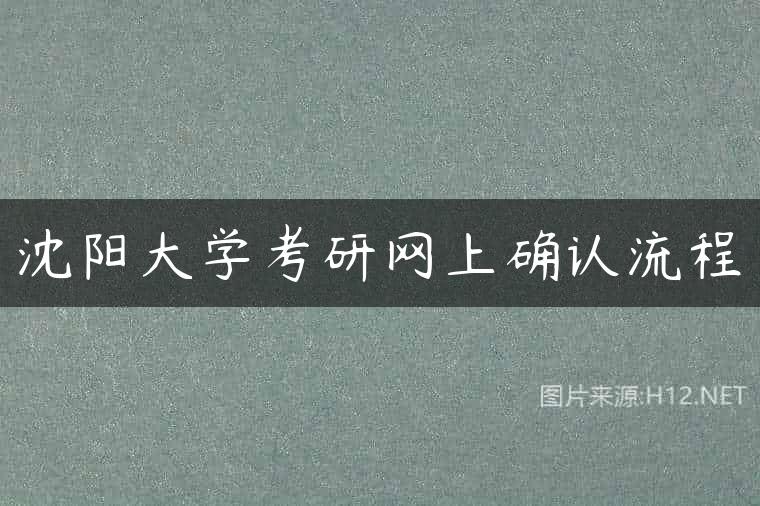 沈阳大学考研网上确认流程