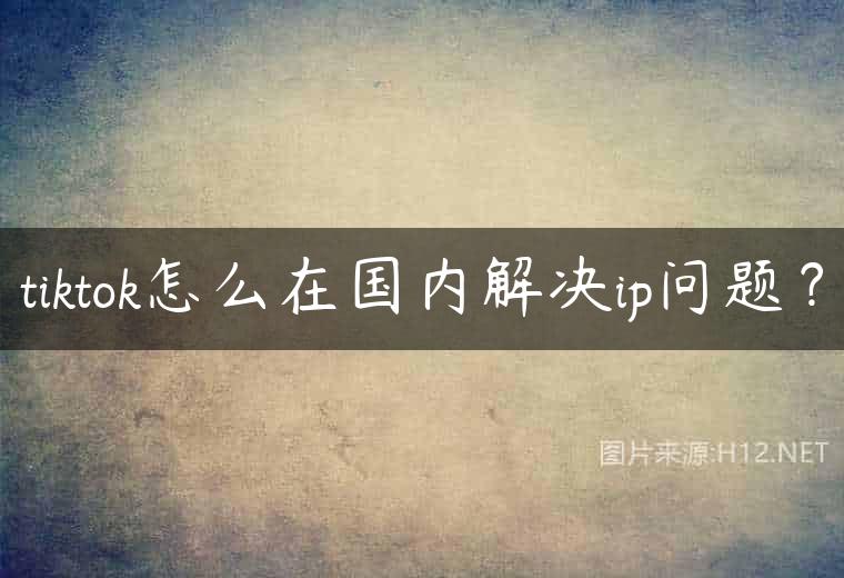 tiktok怎么在国内解决ip问题？
