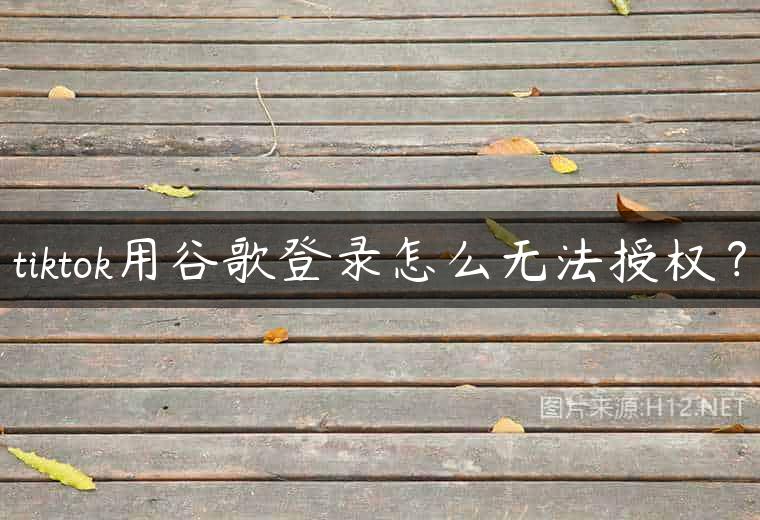 tiktok用谷歌登录怎么无法授权？
