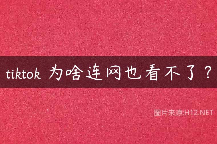 tiktok 为啥连网也看不了？