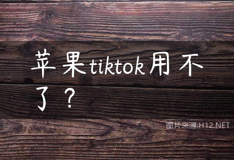 苹果tiktok用不了？