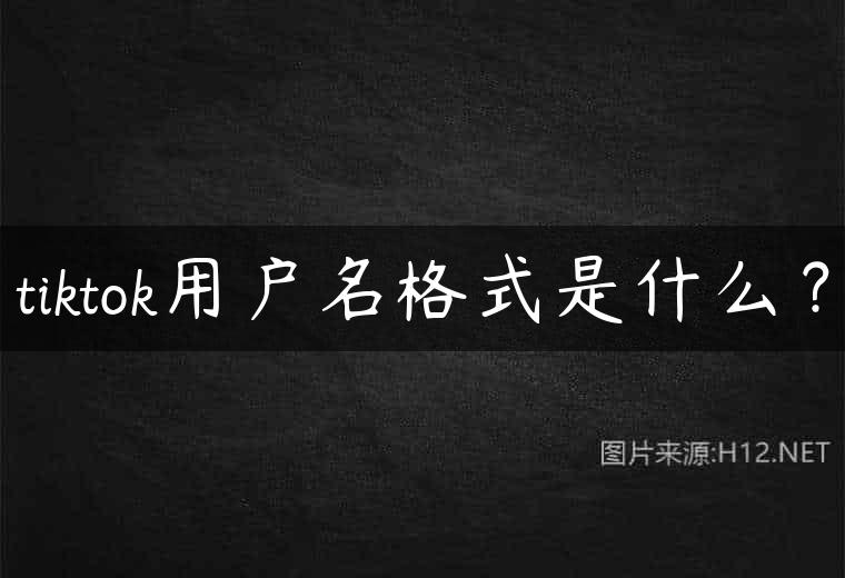 tiktok用户名格式是什么？