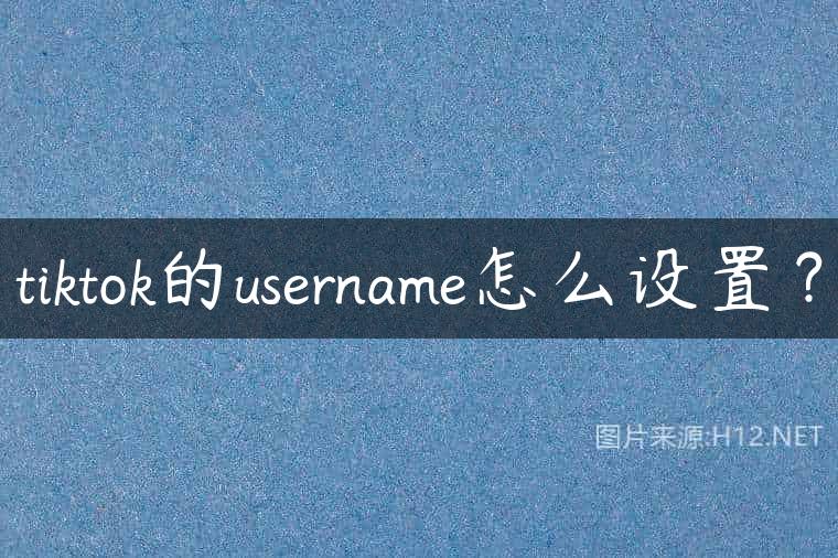 tiktok的username怎么设置？