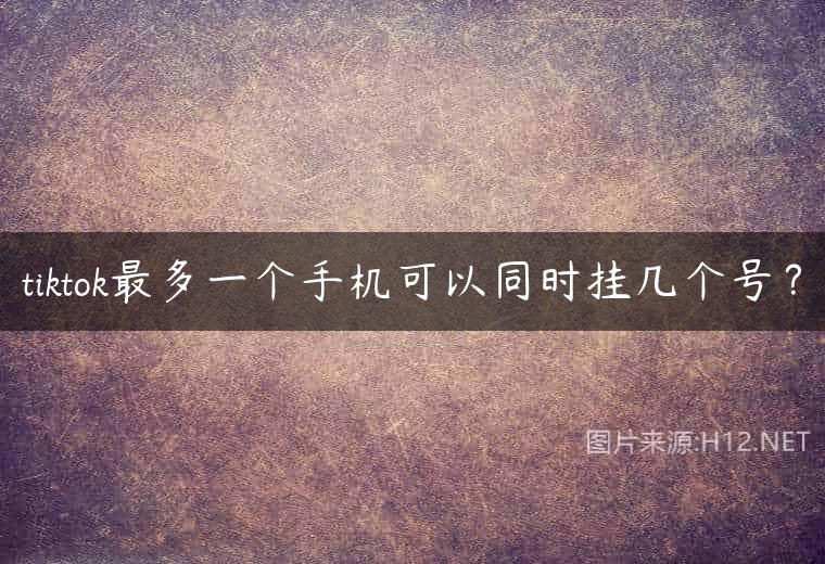 tiktok最多一个手机可以同时挂几个号？