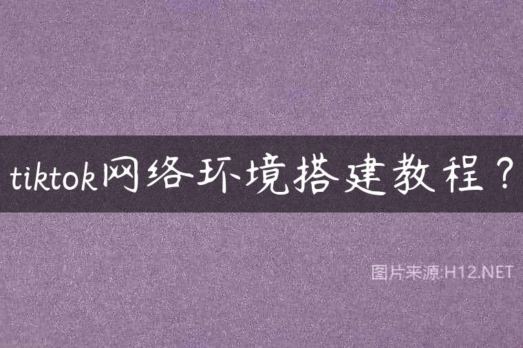 tiktok网络环境搭建教程？