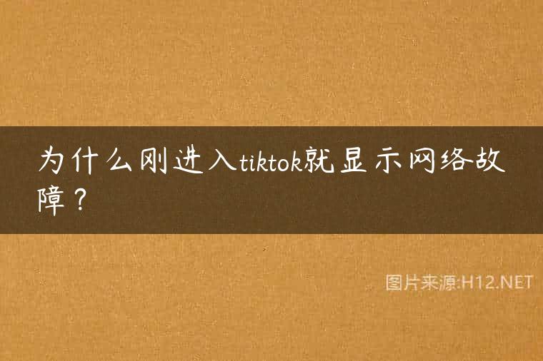 为什么刚进入tiktok就显示网络故障？