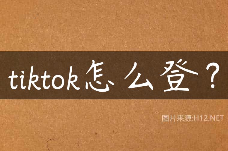 tiktok怎么登？