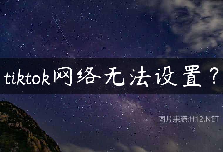 tiktok网络无法设置？