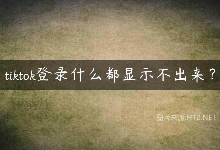 tiktok登录什么都显示不出来？