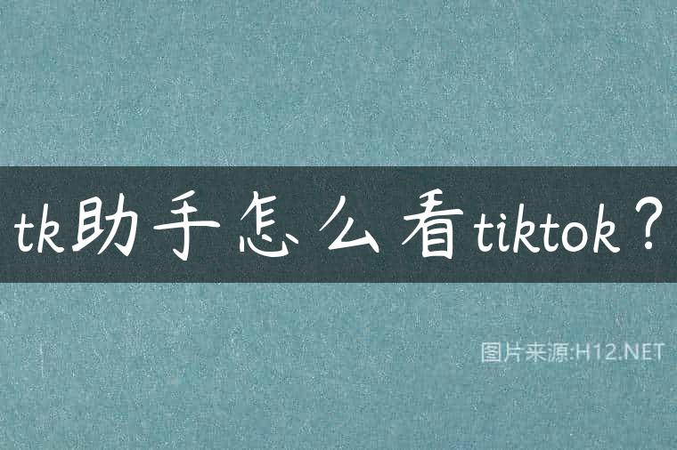 tk助手怎么看tiktok？