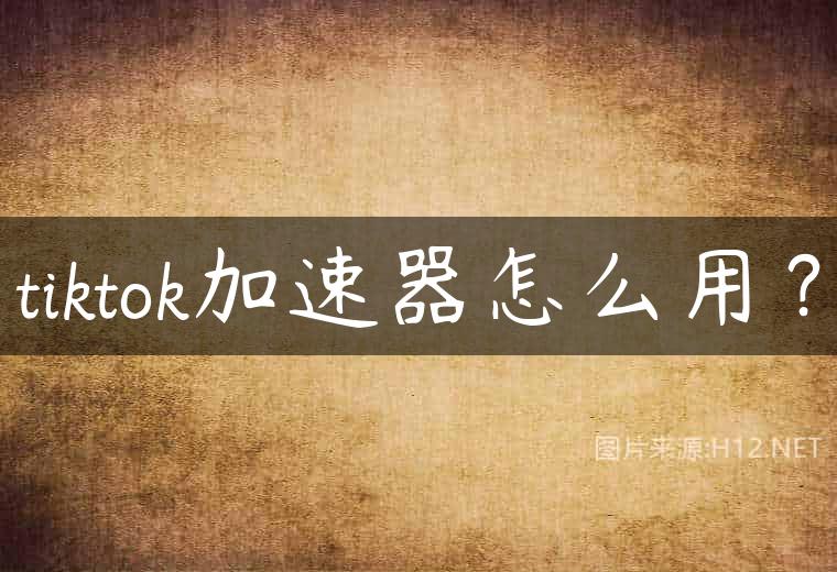 tiktok加速器怎么用？