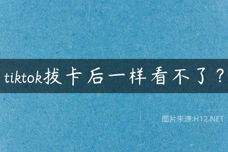tiktok拔卡后一样看不了？