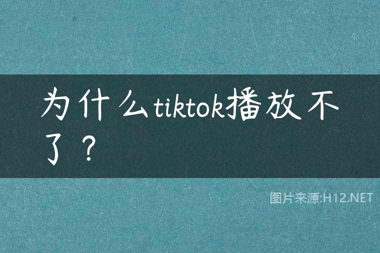 为什么tiktok播放不了？