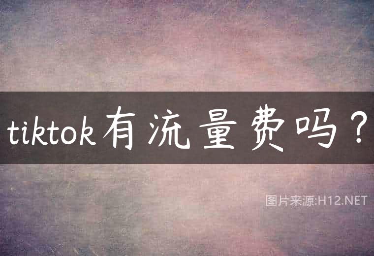 tiktok有流量费吗？