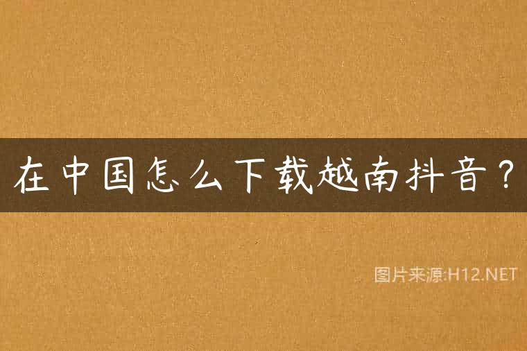 在中国怎么下载越南抖音？