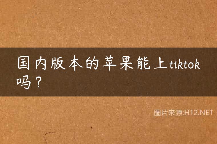 国内版本的苹果能上tiktok吗？