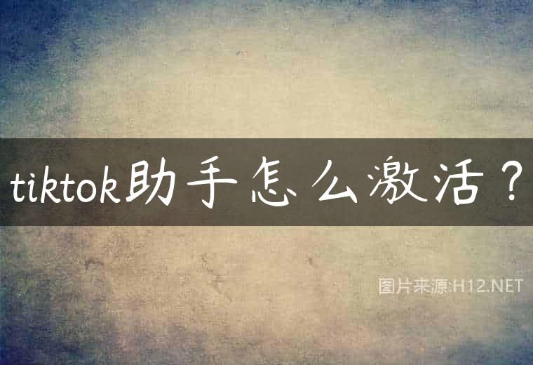 tiktok助手怎么激活？
