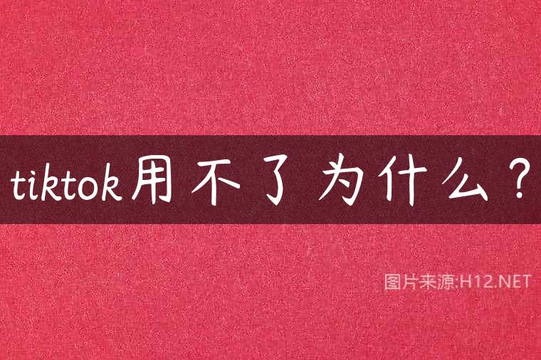 tiktok用不了为什么？