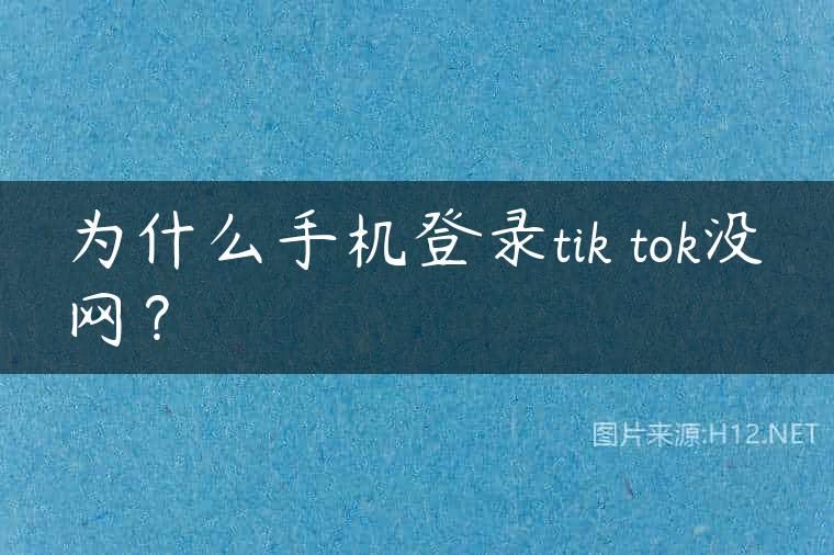 为什么手机登录tik tok没网？