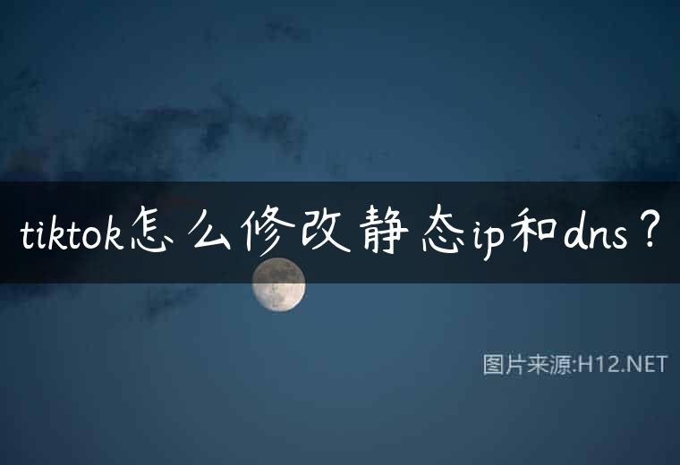 tiktok怎么修改静态ip和dns？