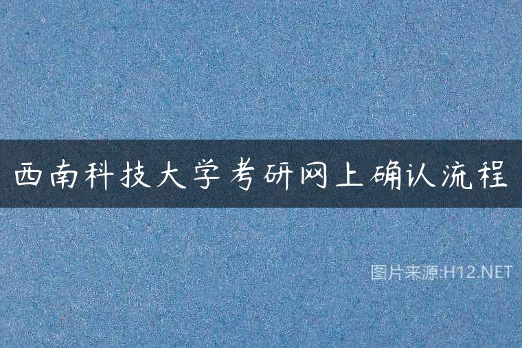 西南科技大学考研网上确认流程
