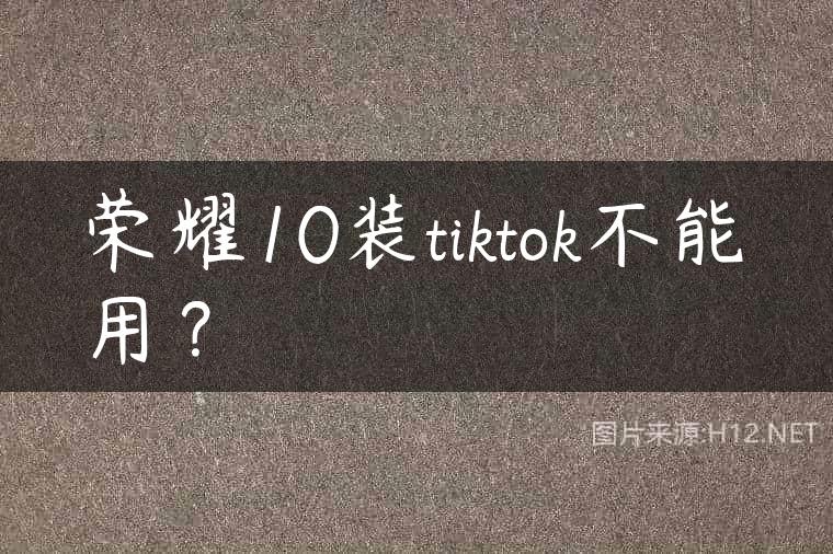 荣耀10装tiktok不能用？
