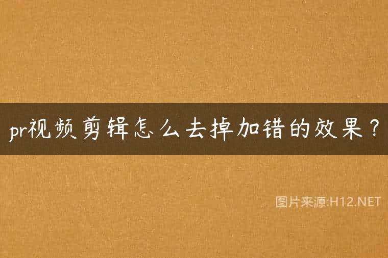 pr视频剪辑怎么去掉加错的效果？