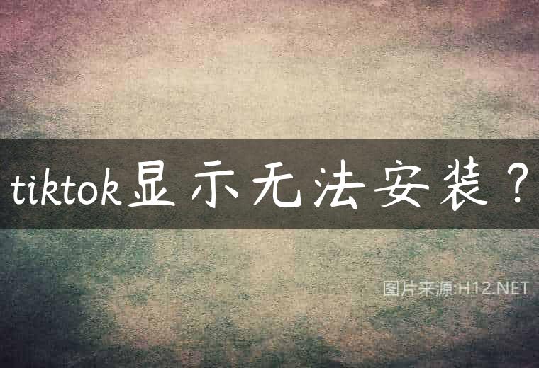 tiktok显示无法安装？