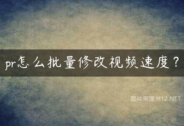 pr怎么批量修改视频速度？