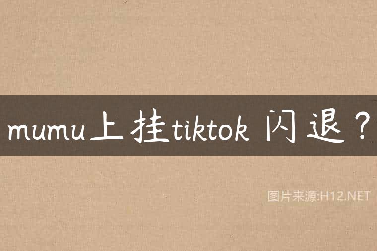 mumu上挂tiktok 闪退？