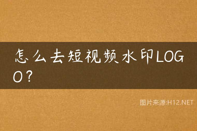 怎么去短视频水印LOGO？