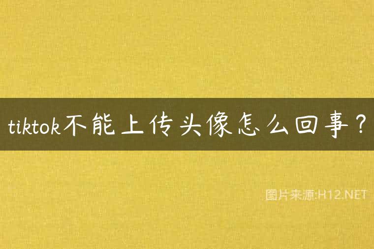 tiktok不能上传头像怎么回事？